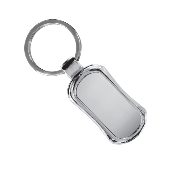 Rectangular Oval Metal Keychain